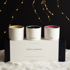 Gold Frankincense and Myrrh Candle Trio